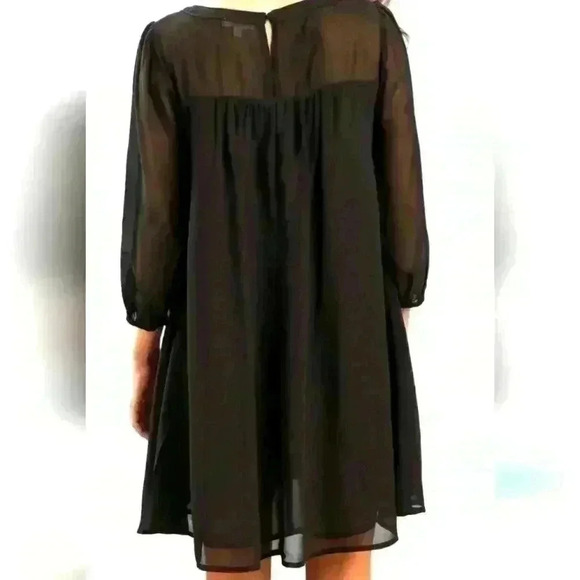 Black Double Layered Flowy H&M Dress with gold Zipper (Maternity) - size 4 - Picture 1 of 10